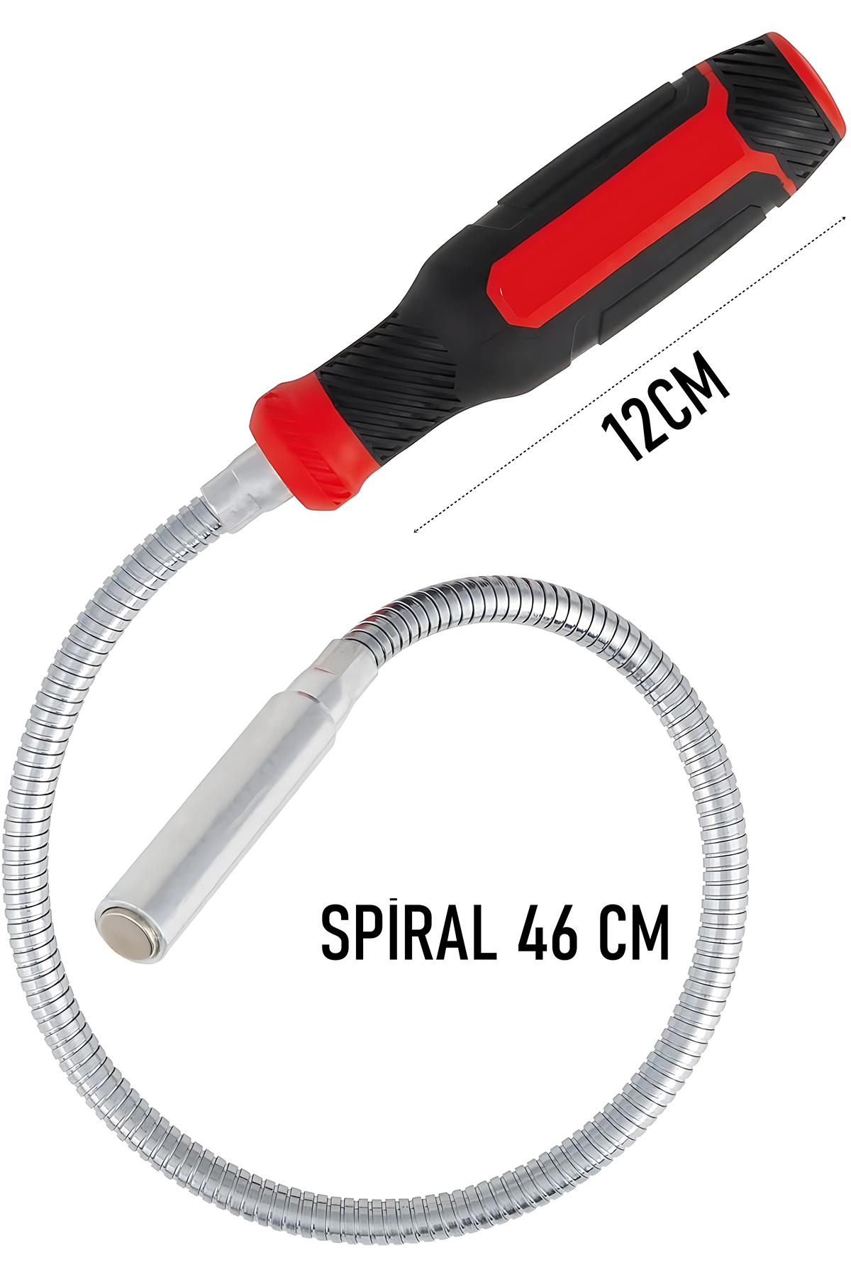 Esnek Manyetik Toplama Aracı - Mıknatıslı Spiralli Çubuk Metal Vida Civata Somun Arama Çubuğu 721781