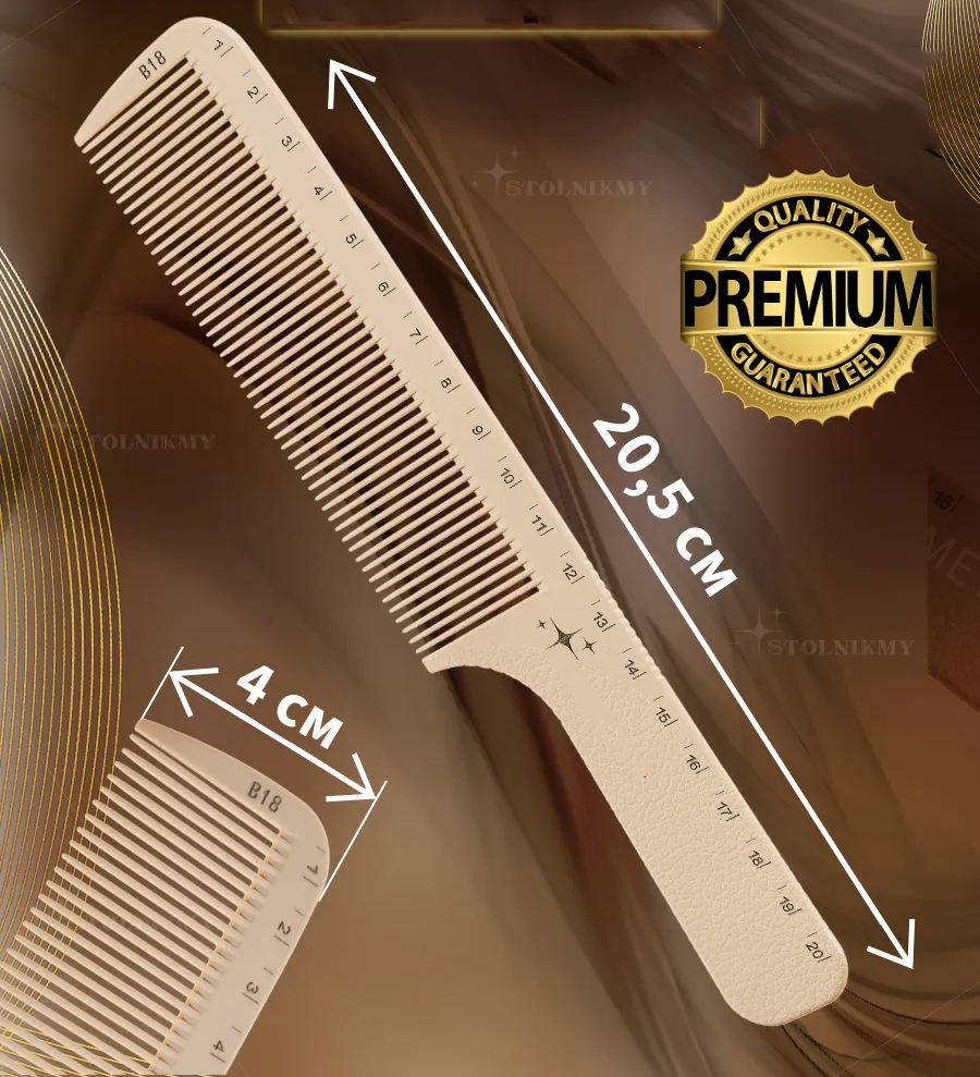Cetvelli Saç Kesim Tarağı - Berber Kuaför Saç Kesim Tarağı Profesyonel 721785