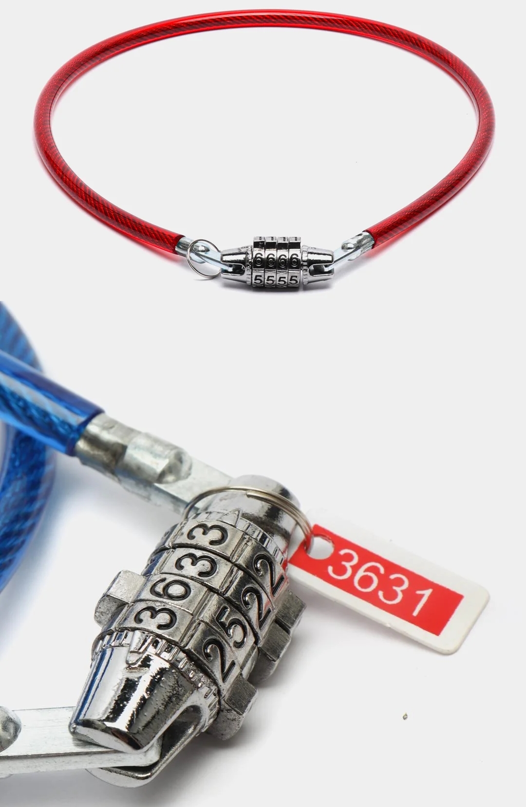 Şifreli Bisiklet Kilidi - 4 Kademe Şifreli Kablo Kilit - 50 cm Bavul Kilidi  721802