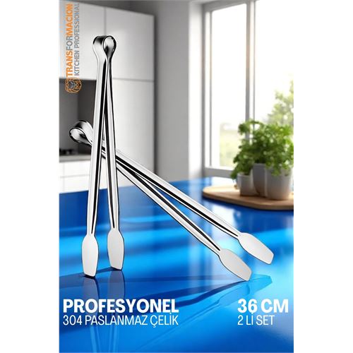 Transformacion Mutfak Maşası - Mangal Barbekü Maşası - Izgara Maşası Tava Maşası Çelik 36 Cm 721806