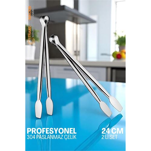 Transformacion Mutfak Maşası - Mangal Barbekü Maşası - Izgara Maşası Tava Maşası Çelik  24 Cm 721807