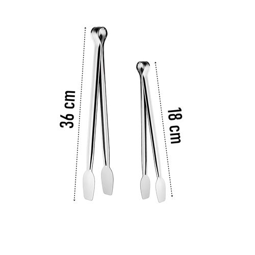 Transformacion 2 Boy Mutfak Maşası - Mangal Barbekü Maşası - Izgara Maşası Tava Maşası Çelik  18 ve 36 Cm 721809