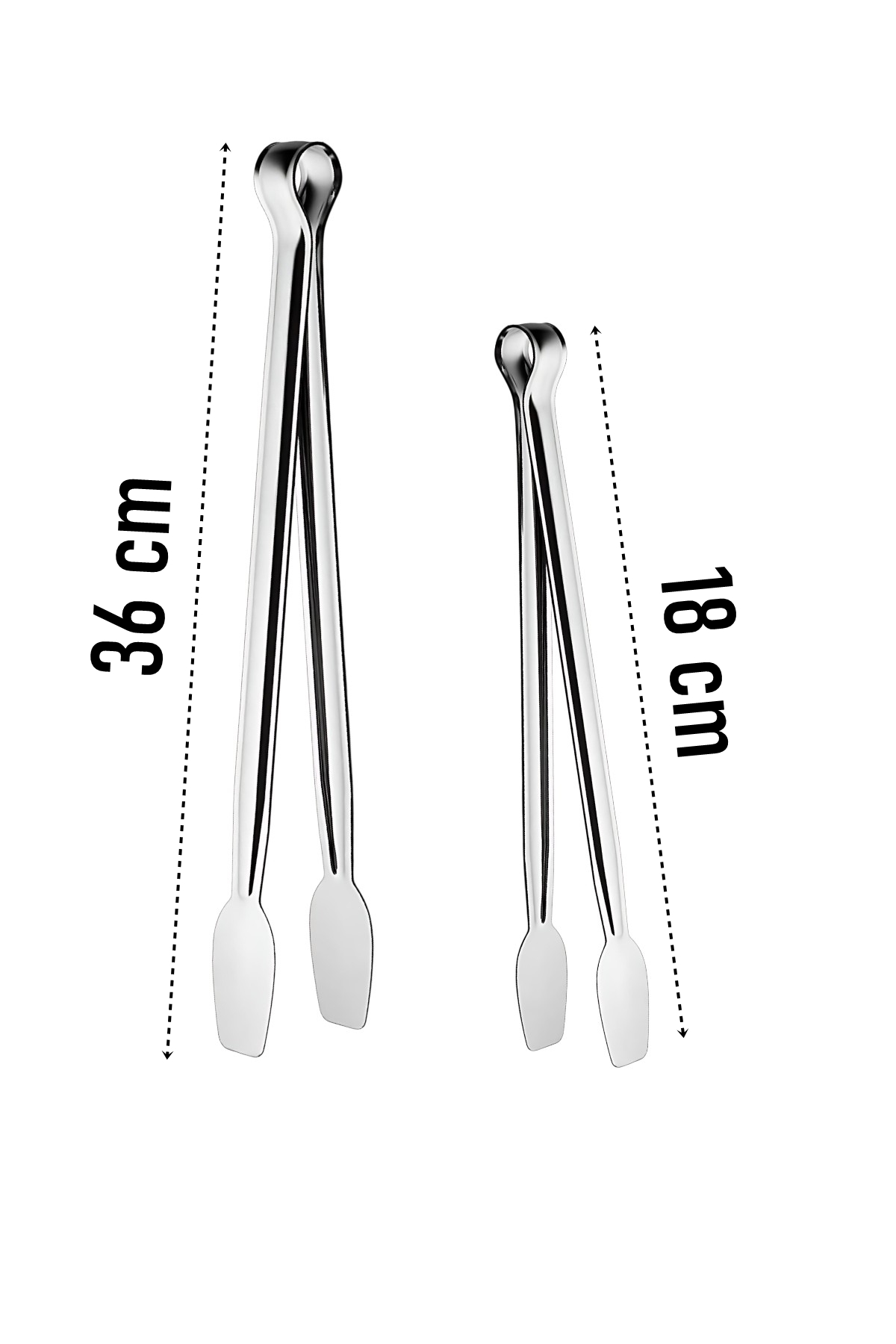 2 Boy Mutfak Maşası - Mangal Barbekü Maşası - Izgara Maşası Tava Maşası Çelik  18 ve 36 Cm 721809