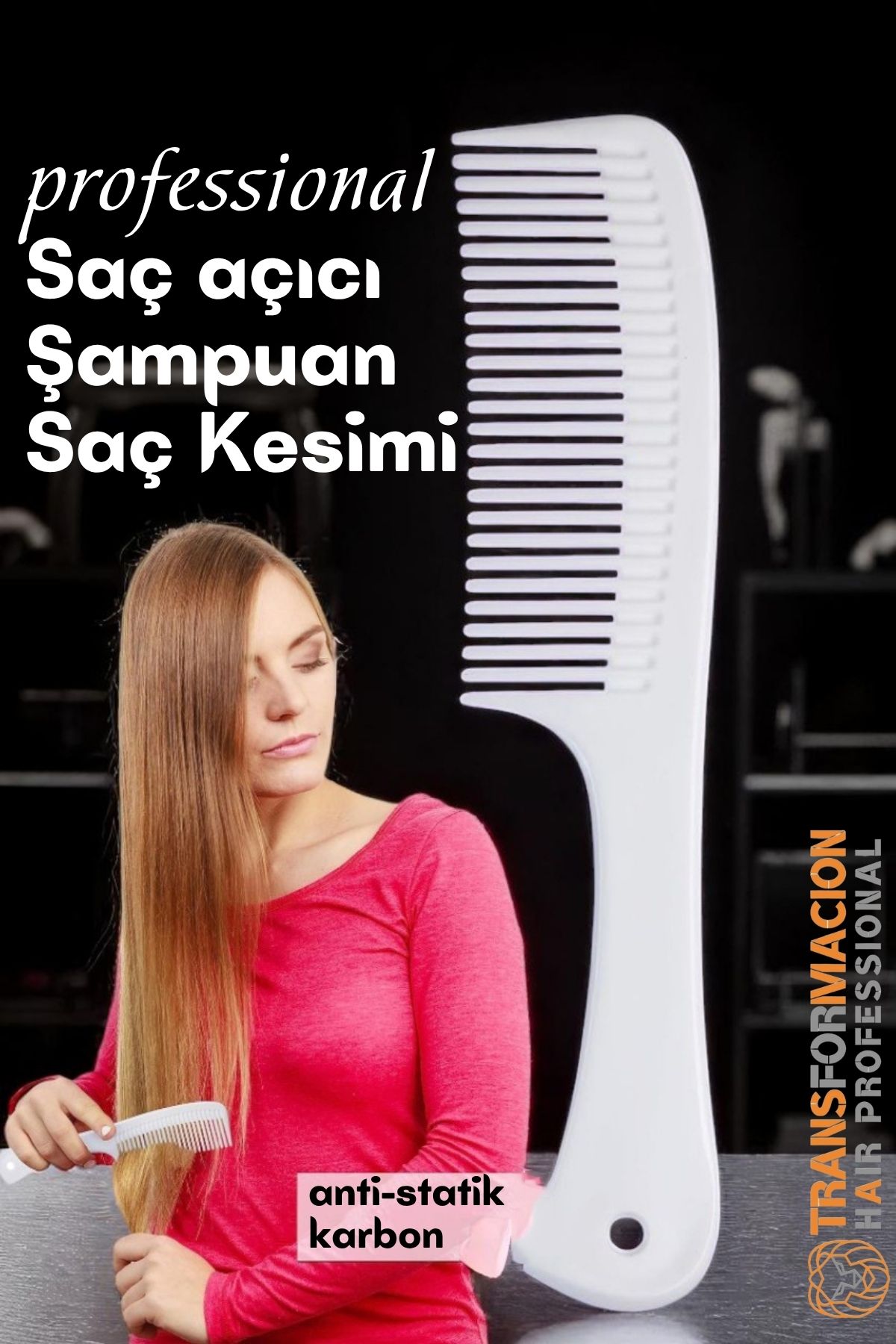 Dolaşık Saç Açıcı Tarak - Şampuan Saç Boyası Tarağı - Geniş Dişli Saç Kesim Tarağı Profesyonel 