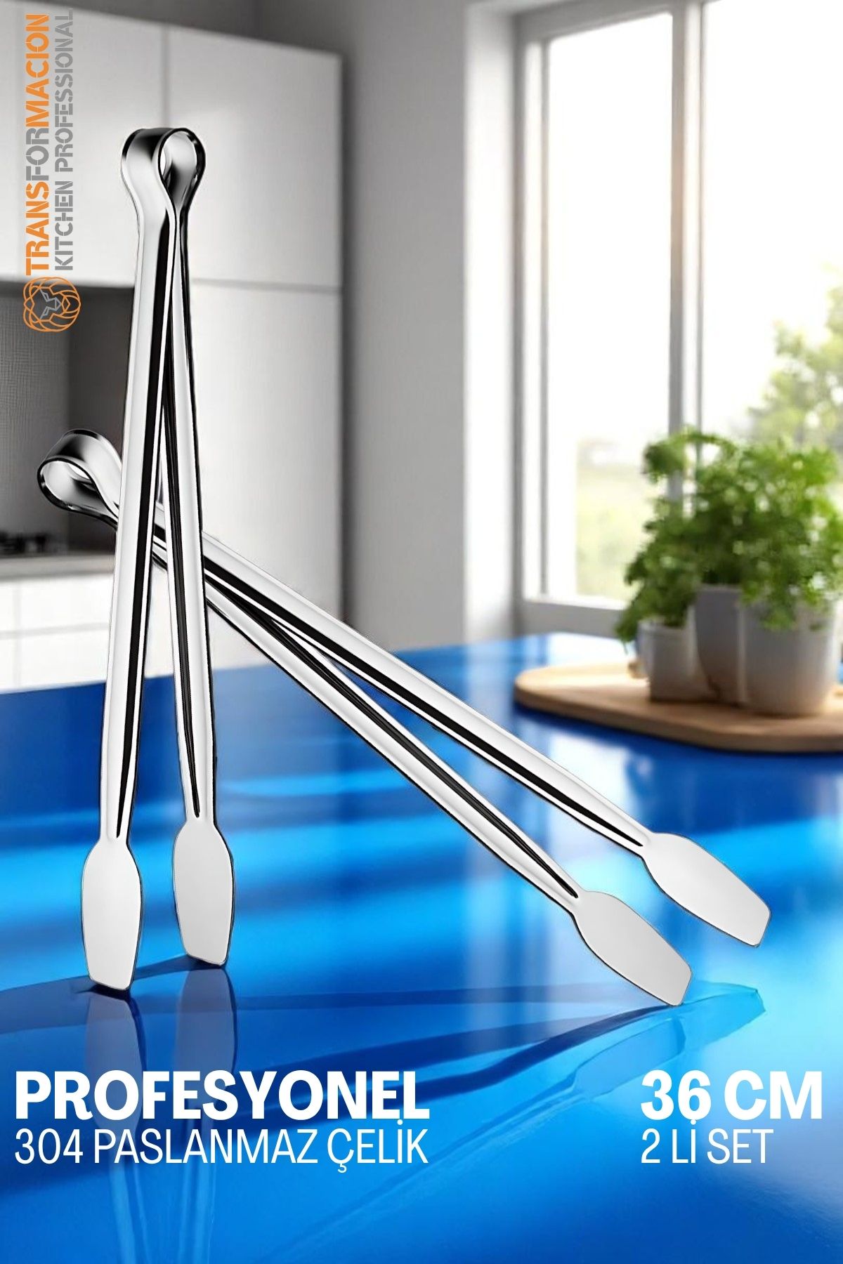 Mutfak Maşası - Mangal Barbekü Maşası - Izgara Maşası Tava Maşası Çelik 36 Cm 