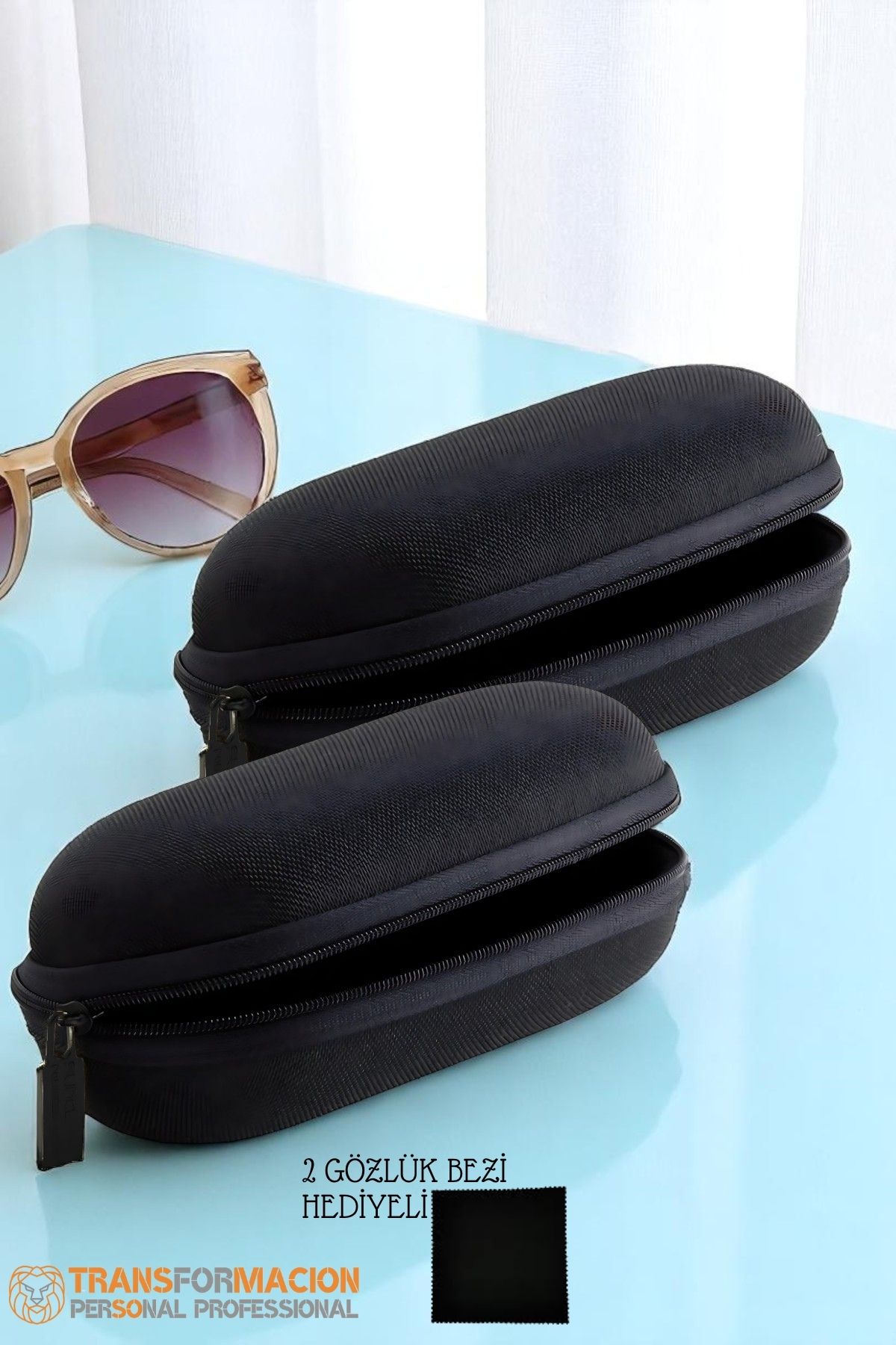 Kumaş Kaplı Gözlük Kabı  Gözlük Koruma Kılıfı 2 li SET