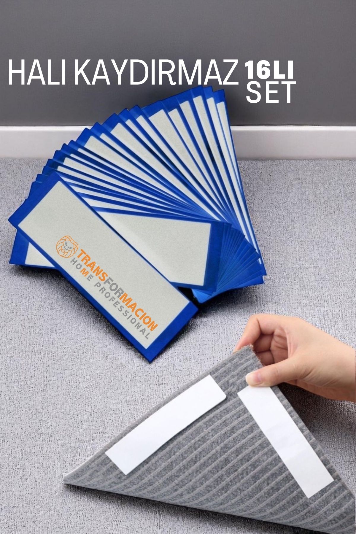 Halı Kaydırmaz - Halı Kilim Yolluk Kayma Önleyici Yapışkan 16 lı SET 