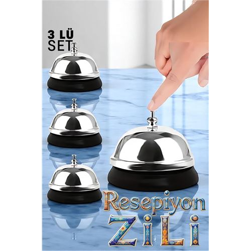 TransForMacion Resepsiyon Zili  - Resepsiyon ve Restoran İçin Zil - Resepsiyon Çağrı Zili 3 lü set 721817