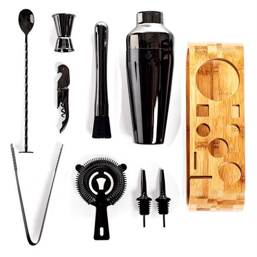 Transformacion Shaker Kokteyl Set - 10 Parça 750 ML Shaker Coctail Set  Bambu Standlı 721818