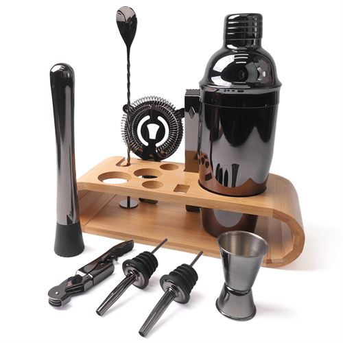Transformacion Shaker Kokteyl Set - 10 Parça 750 ML Shaker Coctail Set  Bambu Standlı 721818