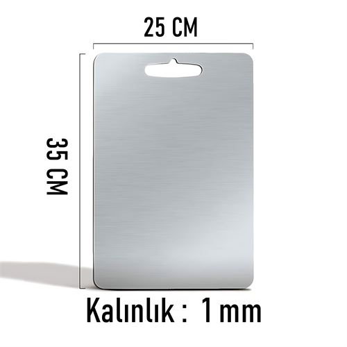 Transformacion Kesim Tahtası - Profesyonel 304 Paslanmaz Çelik Doğrama Tahtası 35x25 CM 721819