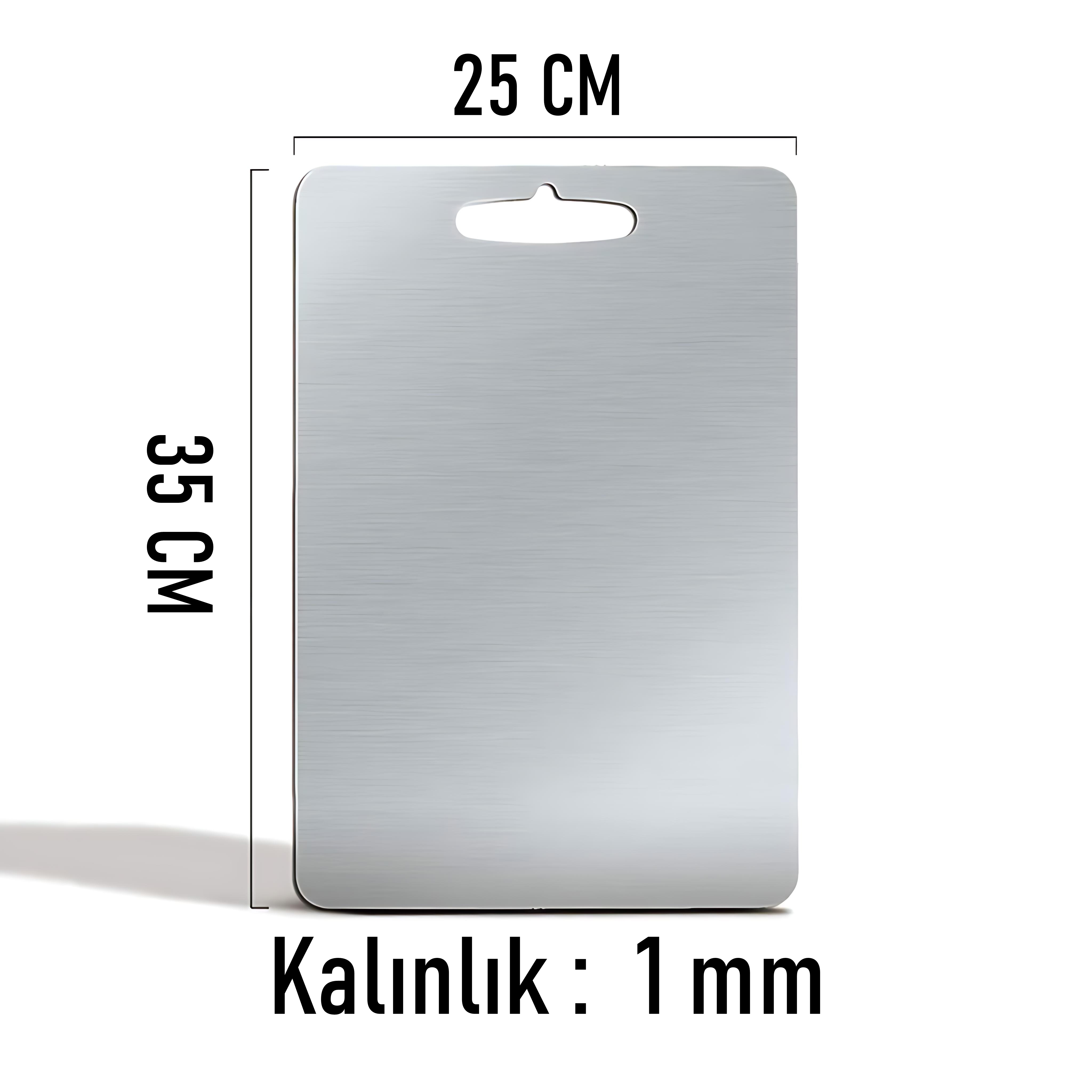 Kesim Tahtası - Profesyonel 304 Paslanmaz Çelik Doğrama Tahtası 35x25 CM 721819