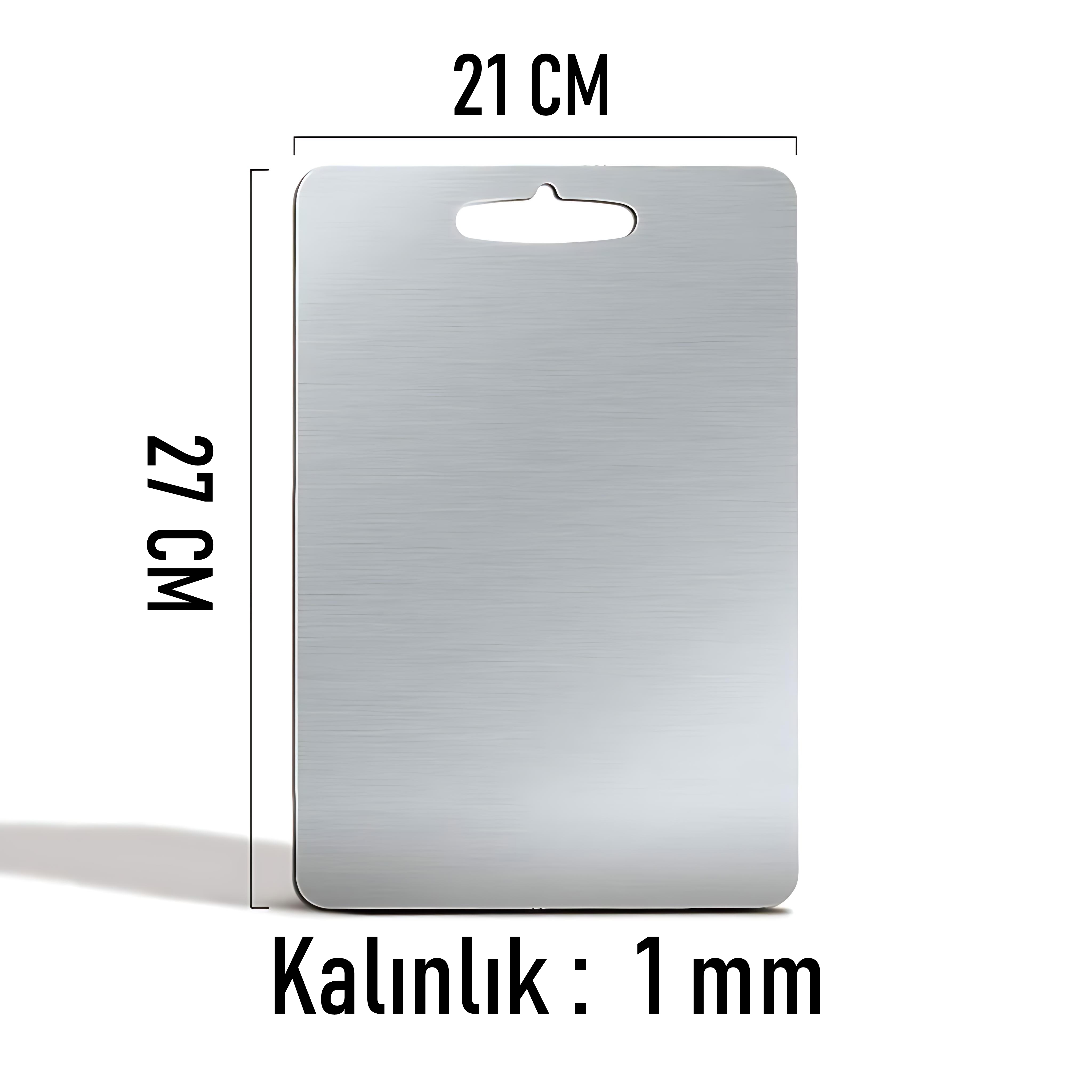 Kesim Tahtası - Profesyonel 304 Paslanmaz Çelik Doğrama Tahtası 27x21 CM 721820