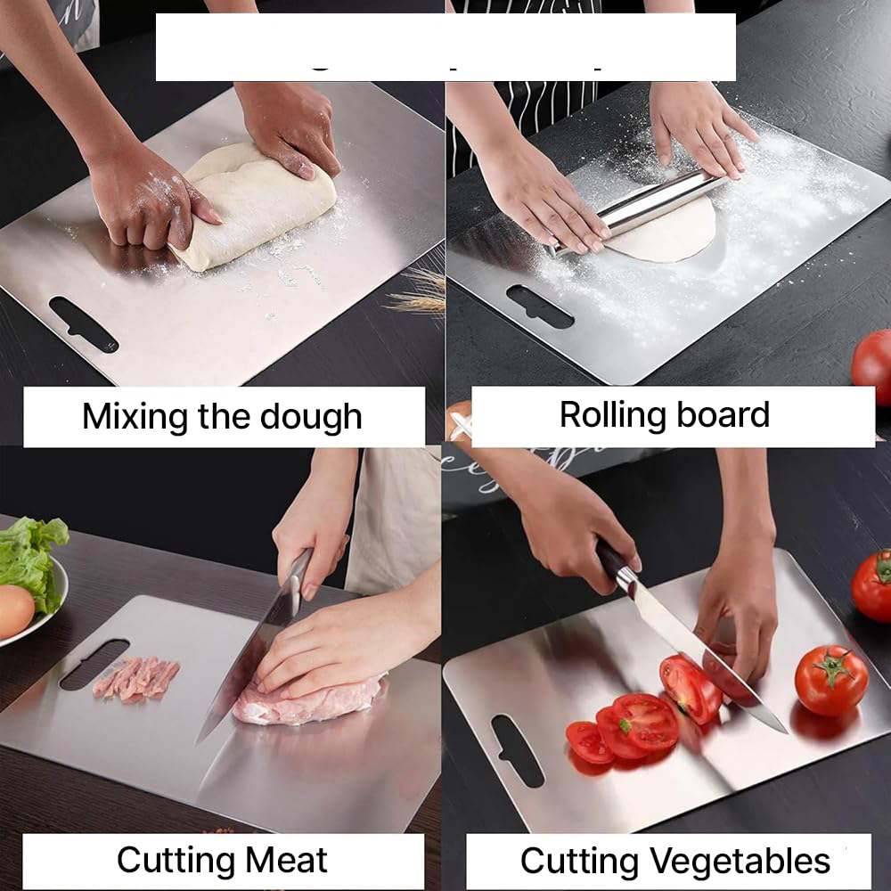 Kesim Tahtası - Profesyonel 304 Paslanmaz Çelik Doğrama Tahtası 2 Lİ SET 721821