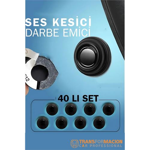 Transformacion Ses Emici Kauçuk Conta Kapı Bagaj Kaput Titreşim Kesici 40 LI SET 721825