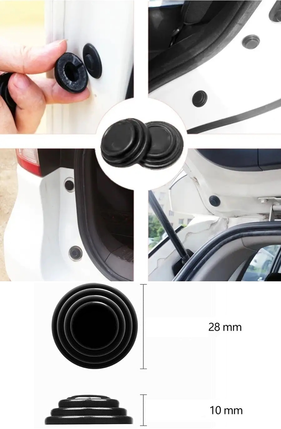 Ses Emici Kauçuk Conta Kapı Bagaj Kaput Titreşim Kesici 40 LI SET 721825