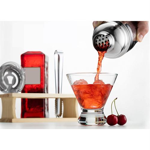 Transformacion Shaker Kokteyl Set - 7 Parça 550 ML Shaker Coctail Set  Bambu Standlı 721826