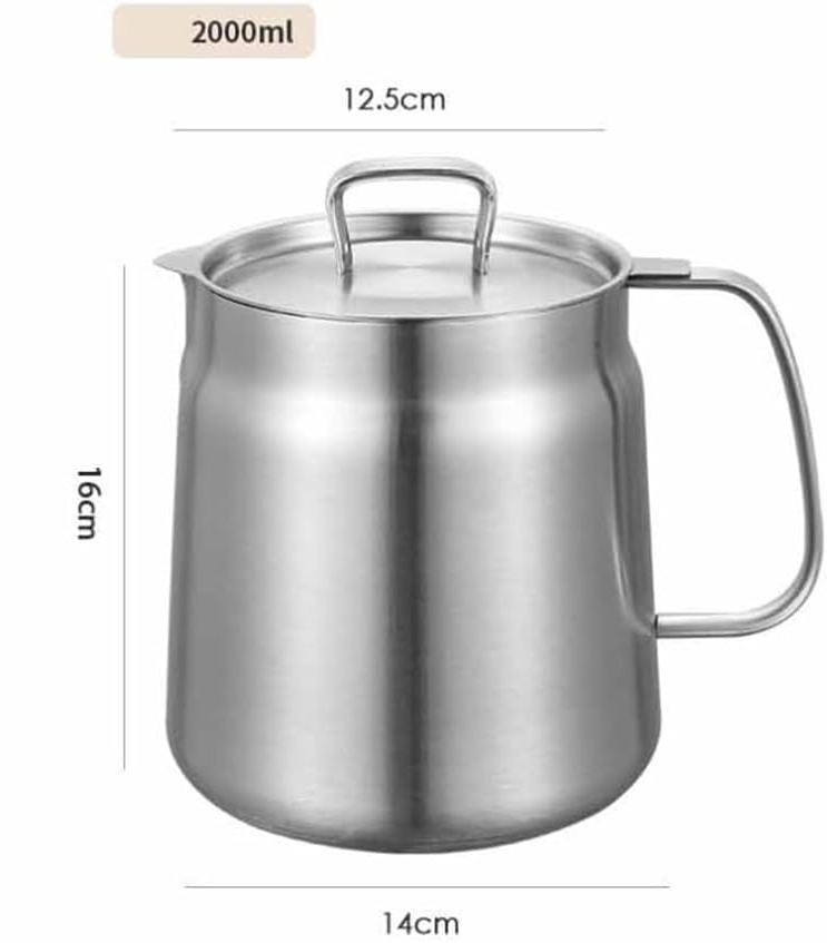 Barista Süt Potu- Filtreli Çok Amaçlı Pot - Yağ Filtresi Profesyonel 304 Paslanmaz Çelik 721828