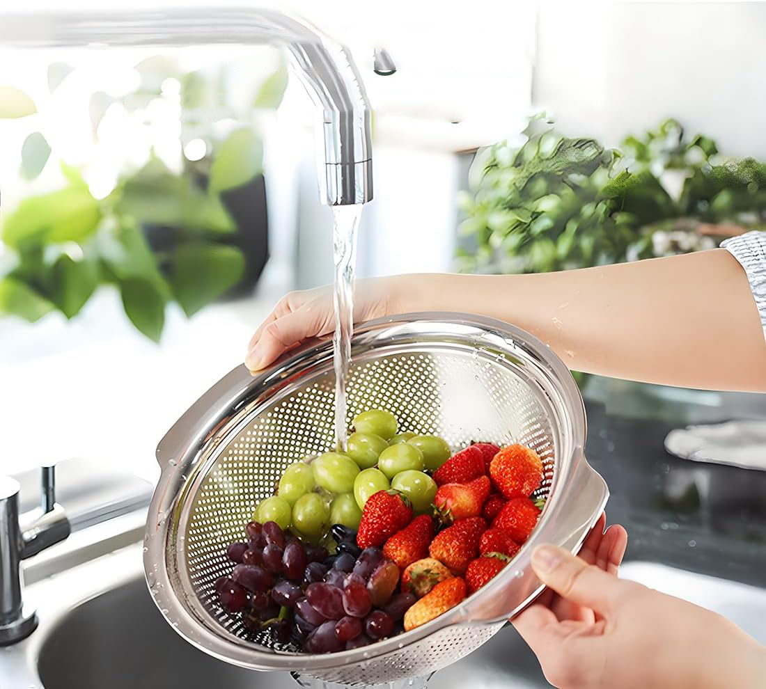 Alman Tip Kevgir - 304 Paslanmaz Çelik Profesyonel Süzgeç 25 Cm 721833