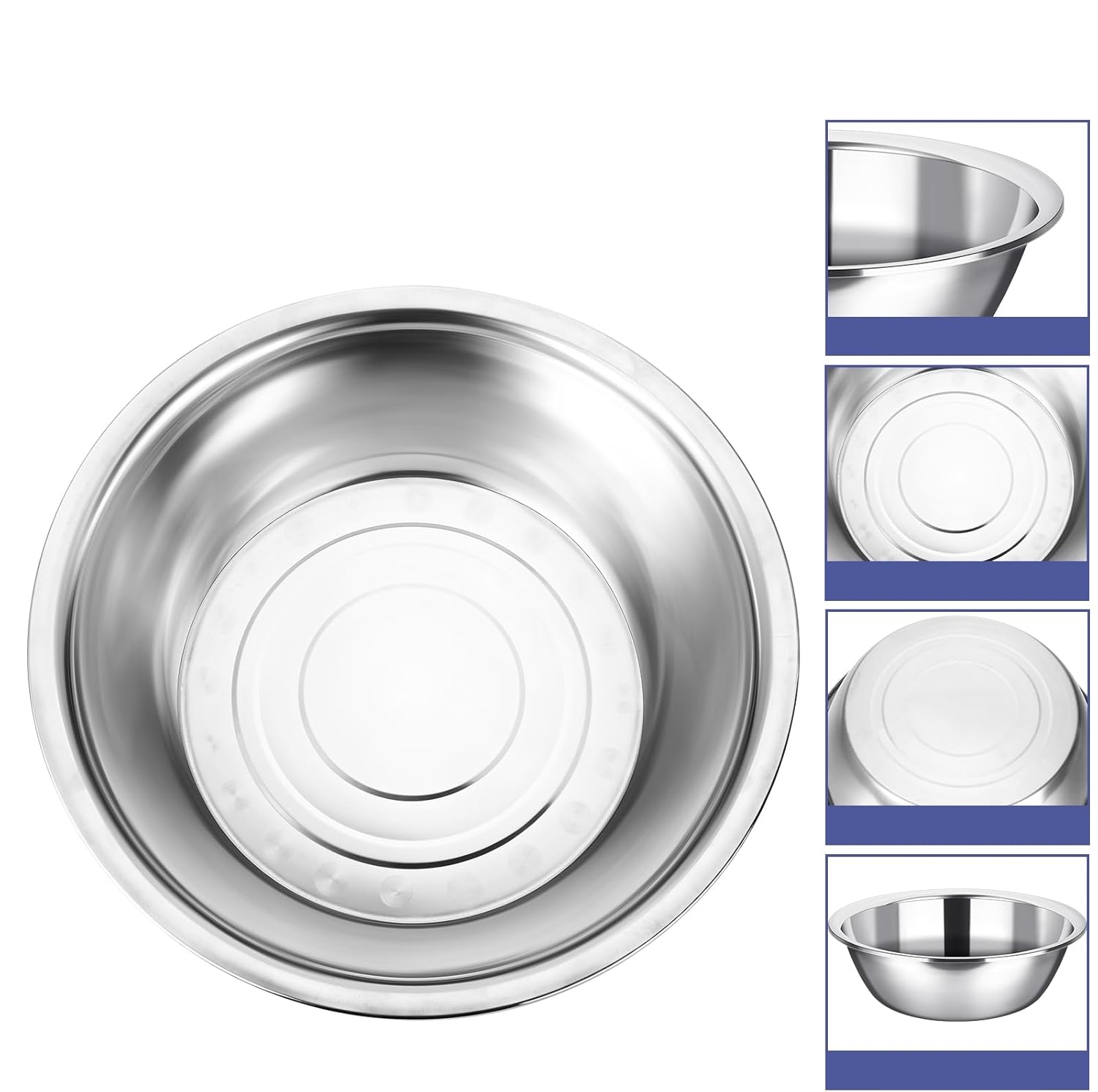 Inox Kase  - 28 Cm 3.2 Litre Karıştırma Kabı Profesyonel 304 Paslanmaz Çelik 721839