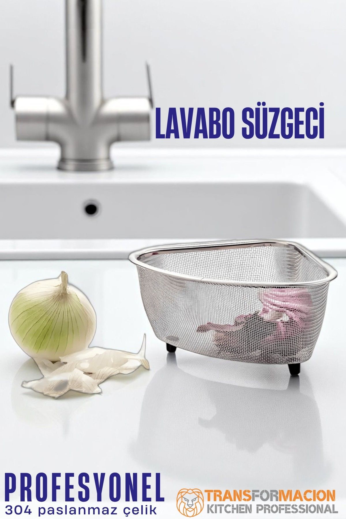 Lavabo Süzgeci -Lavabo Çöplüğü - Lavabo İçi Çöp Süzgeci 304 Paslanmaz Çelik 721845
