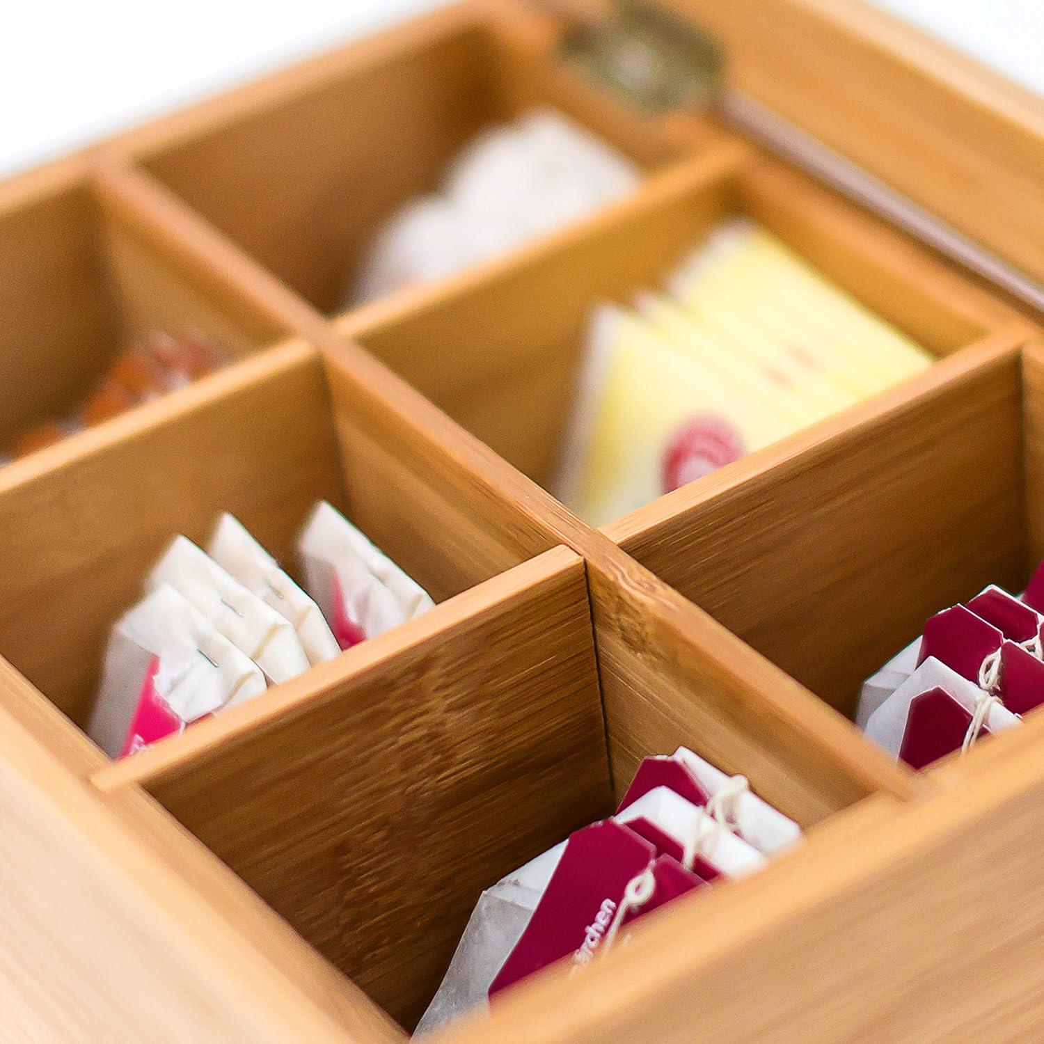 Poşet Çay Kutusu Ahşap Sallama Çay Organizer Kahve Şeker Aksesuar Kutusu 721846