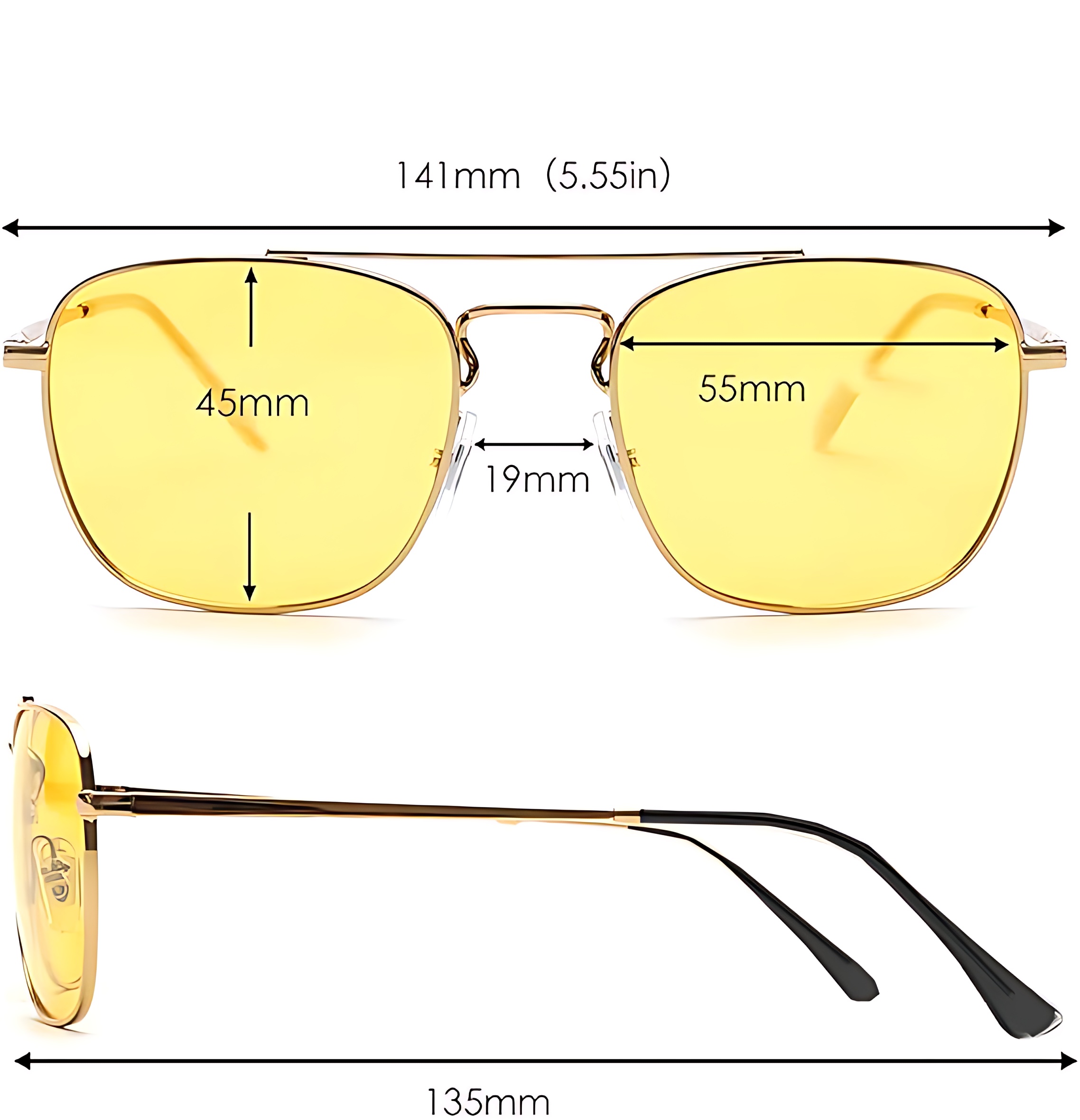 Gece Sürüş Görüş Parlama Önleyici Gece Gözlüğü Sis Far Işık Önleyici Anti-Fog Gözlük 721853