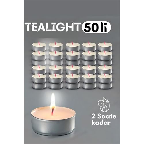 TransForMacion Tealight Mum 50 Adet - Kokusuz Dekoratif Mum 721862