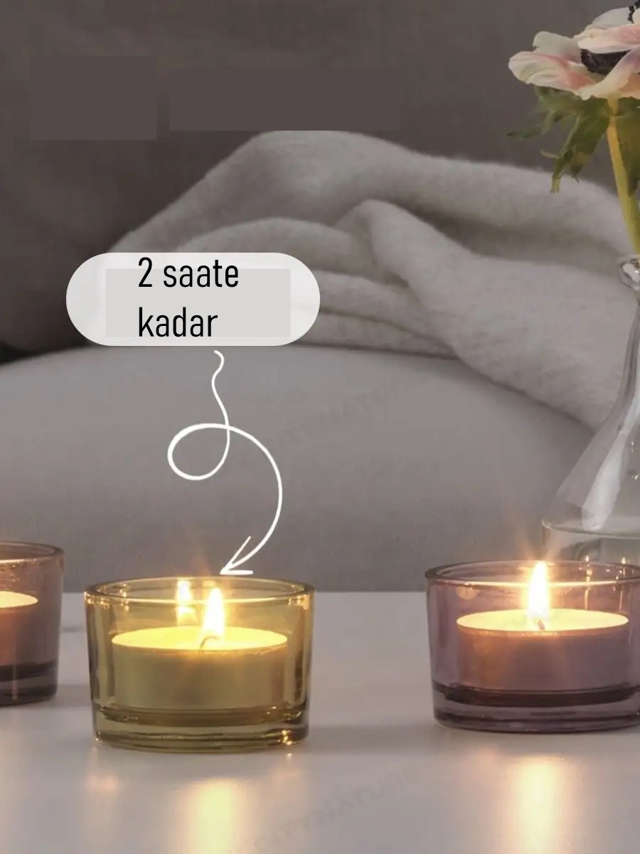 Tealight Mum 50 Adet - Kokusuz Dekoratif Mum 721862