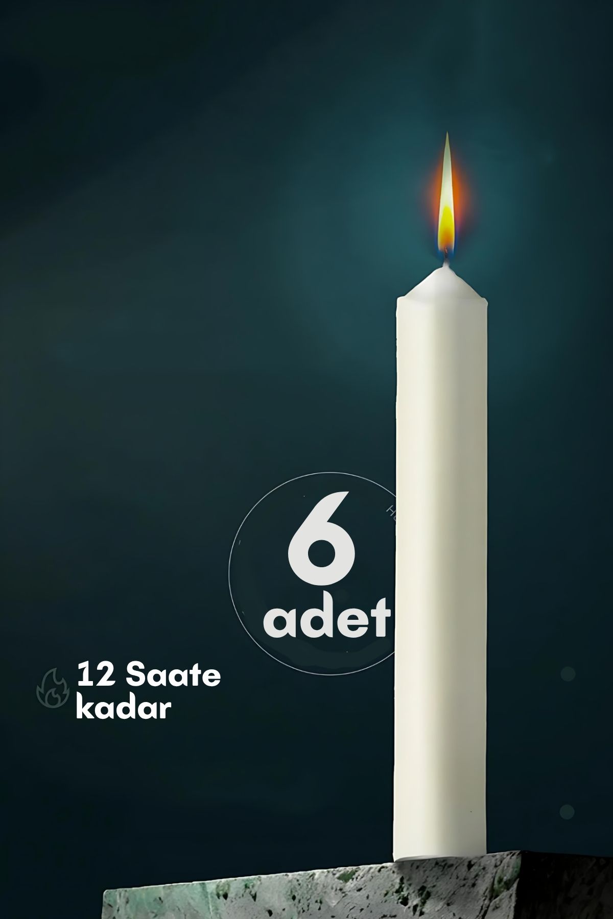 Klasik Mum 6 Adet - Kokusuz Mum 721863