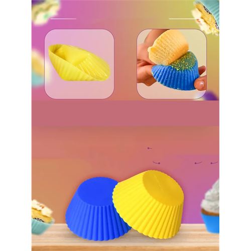 TransForMacion 12 li Muffin Kalıbı Teflon Çelik - 12 ADET Silikon Muffi  Kalıplı SET 721870 