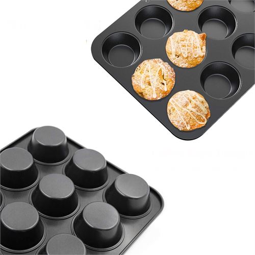TransForMacion 12 li Muffin Kalıbı Teflon Çelik - 12 ADET Silikon Muffi  Kalıplı SET 721870 