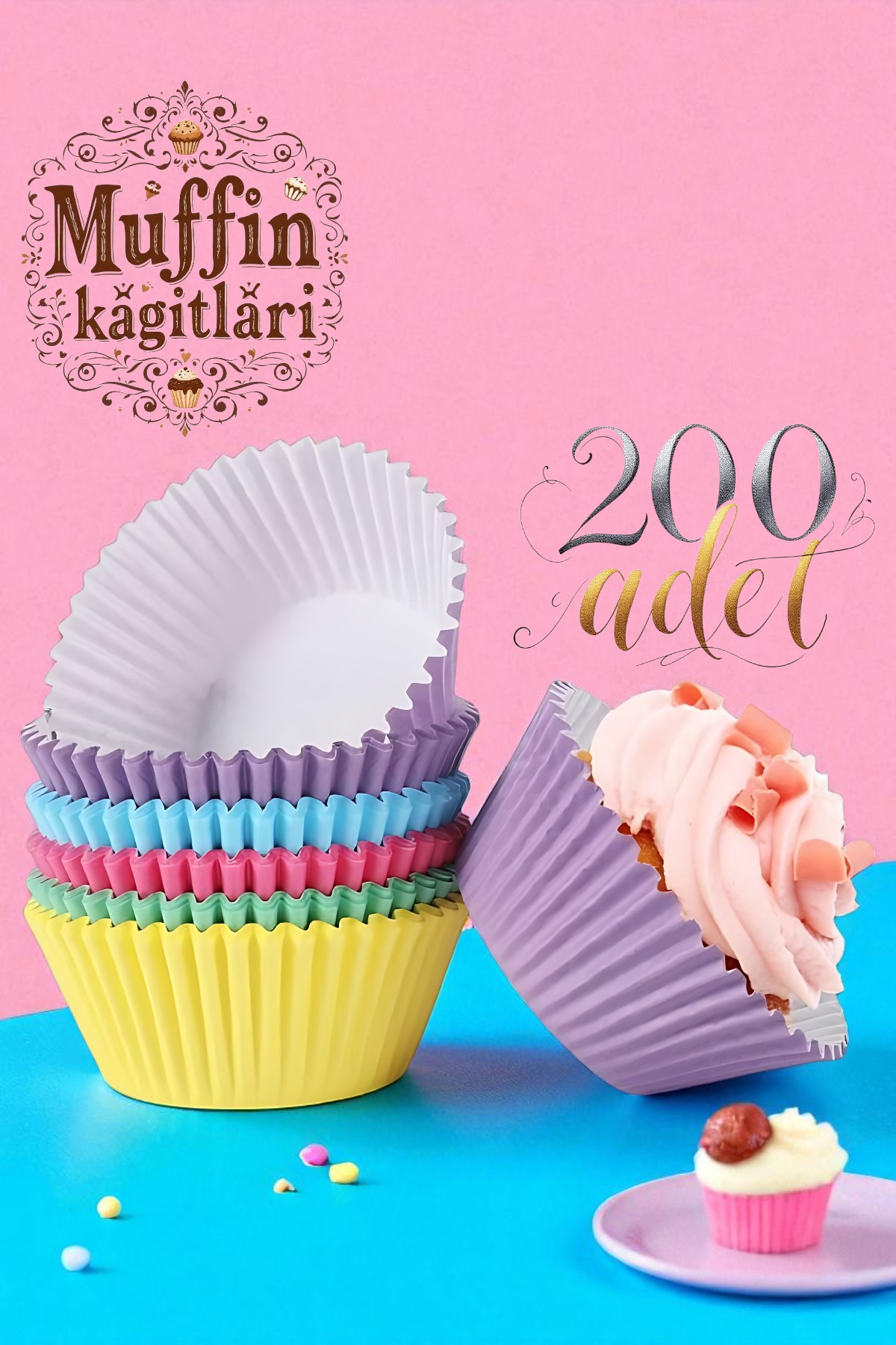 Muffin Kalıbı - Muffin Kağıdı - Muffin Kek Kalıbı 200 Adet 721874