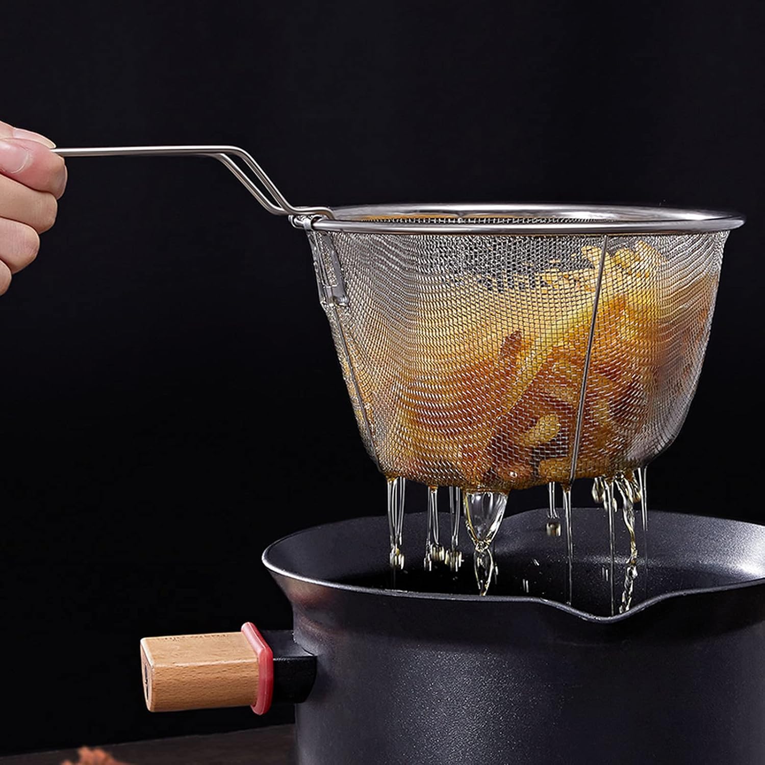 2 Boy Kızartma Süzgeci Patates Kızartma Filtresi 304 Paslanmaz Çelik 721875