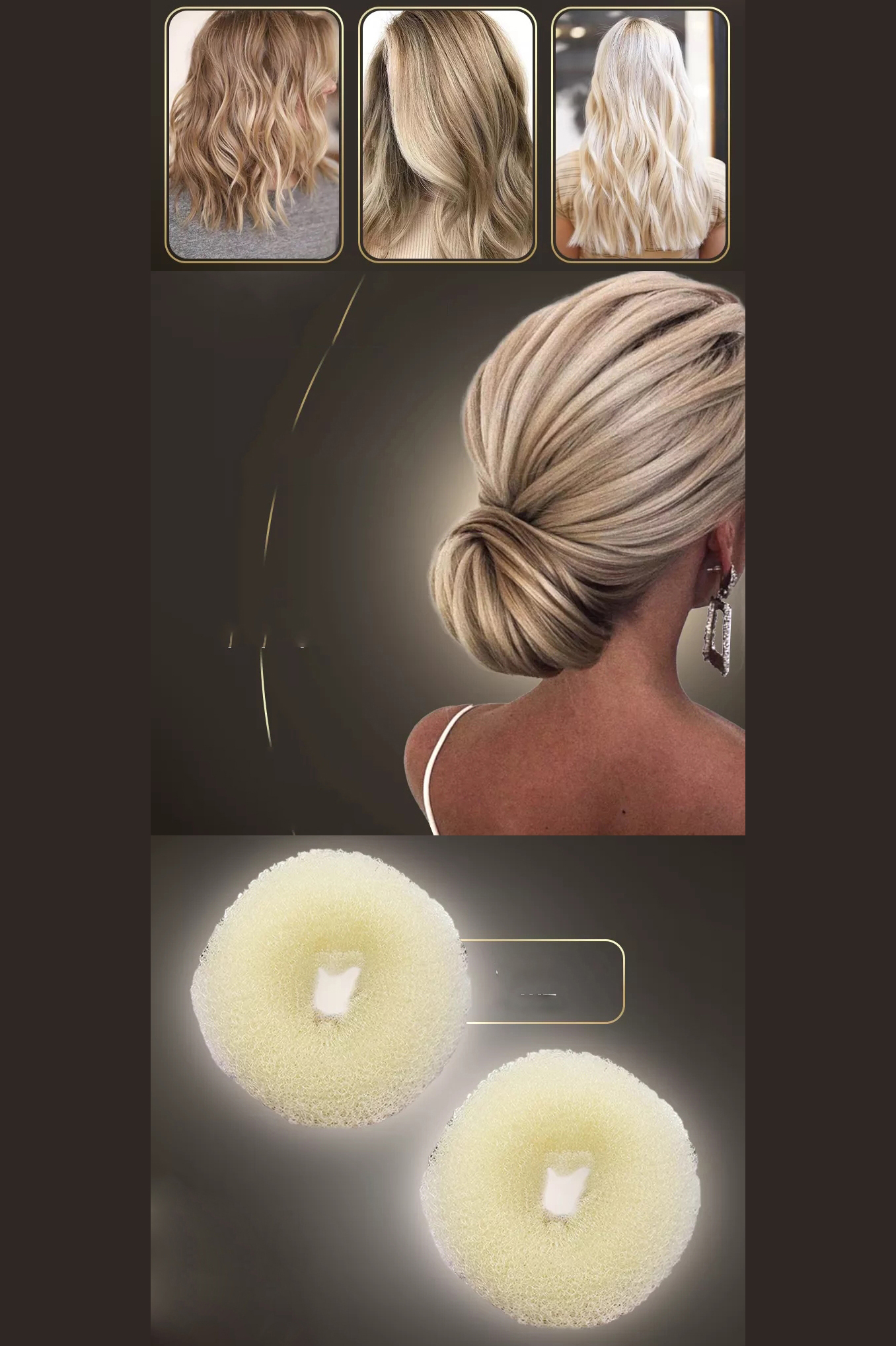 GOLD Mini Saç Topuz Süngeri  2 ADET 6 CM Çap 2.5 cm Kalınlık 721878