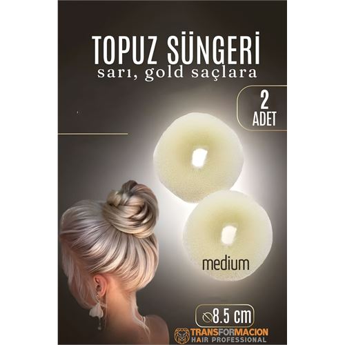 TransForMacion GOLD Mini Saç Topuz Süngeri  2 ADET 8.5 CM Çap 3.5 cm Kalınlık 721880