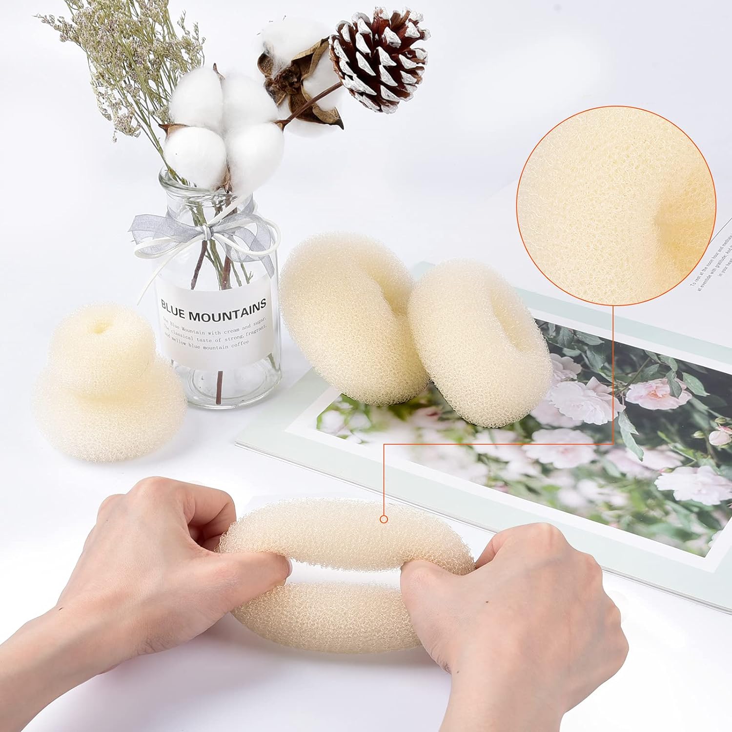 GOLD Mini Saç Topuz Süngeri  2 ADET 8.5 CM Çap 3.5 cm Kalınlık 721880