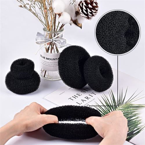 TransForMacion SİYAH Mini Saç Topuz Süngeri  2 ADET 7.5 CM Çap 3 cm Kalınlık 721885