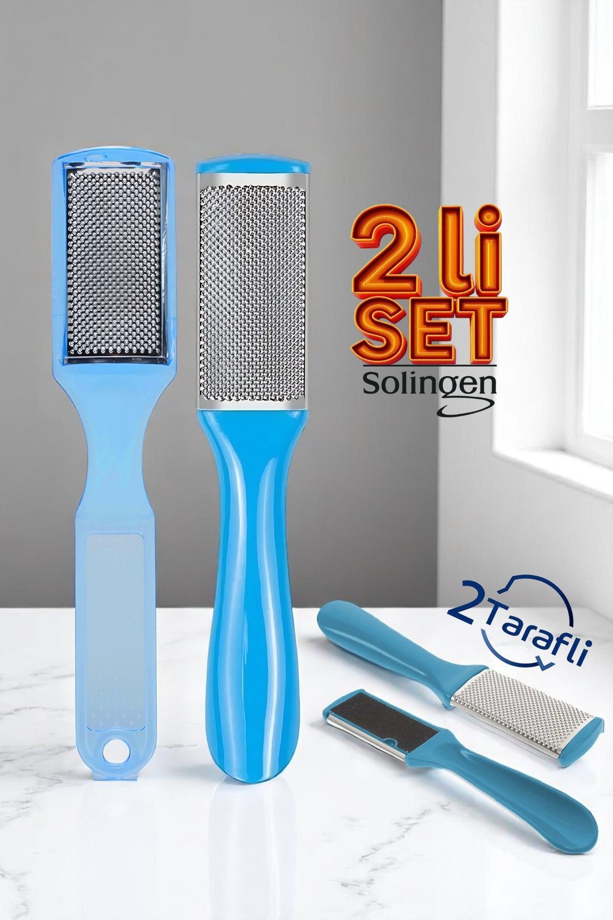 Topuk Törpüsü - Topuk Rendesi 2 li Set 2 Yüzeyli Solingen Professional  