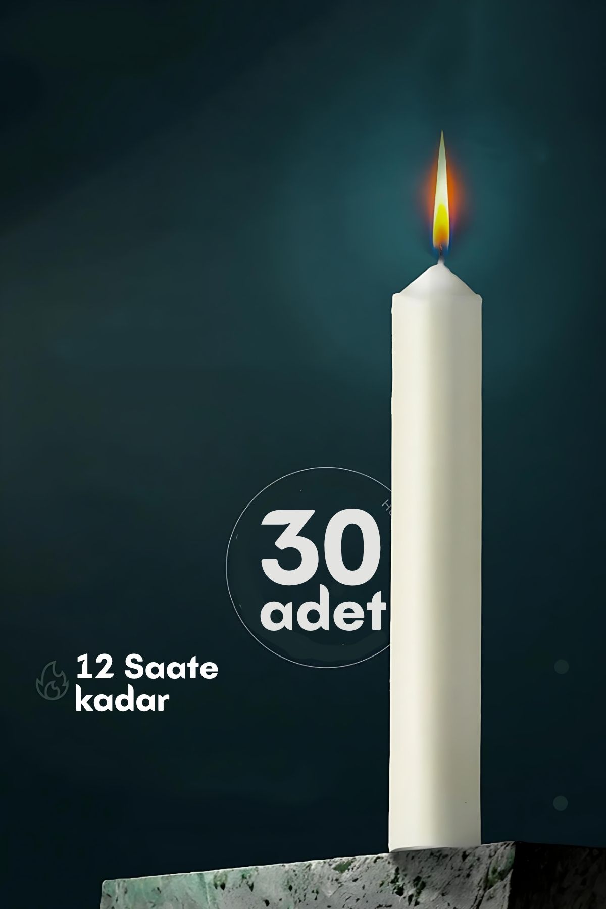 Klasik Mum 30 Adet - Kokusuz Mum 