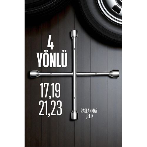 TransForMacion Bijon Anahtarı 4 Uçlu Çelik  Bijon Anahtarı 721893