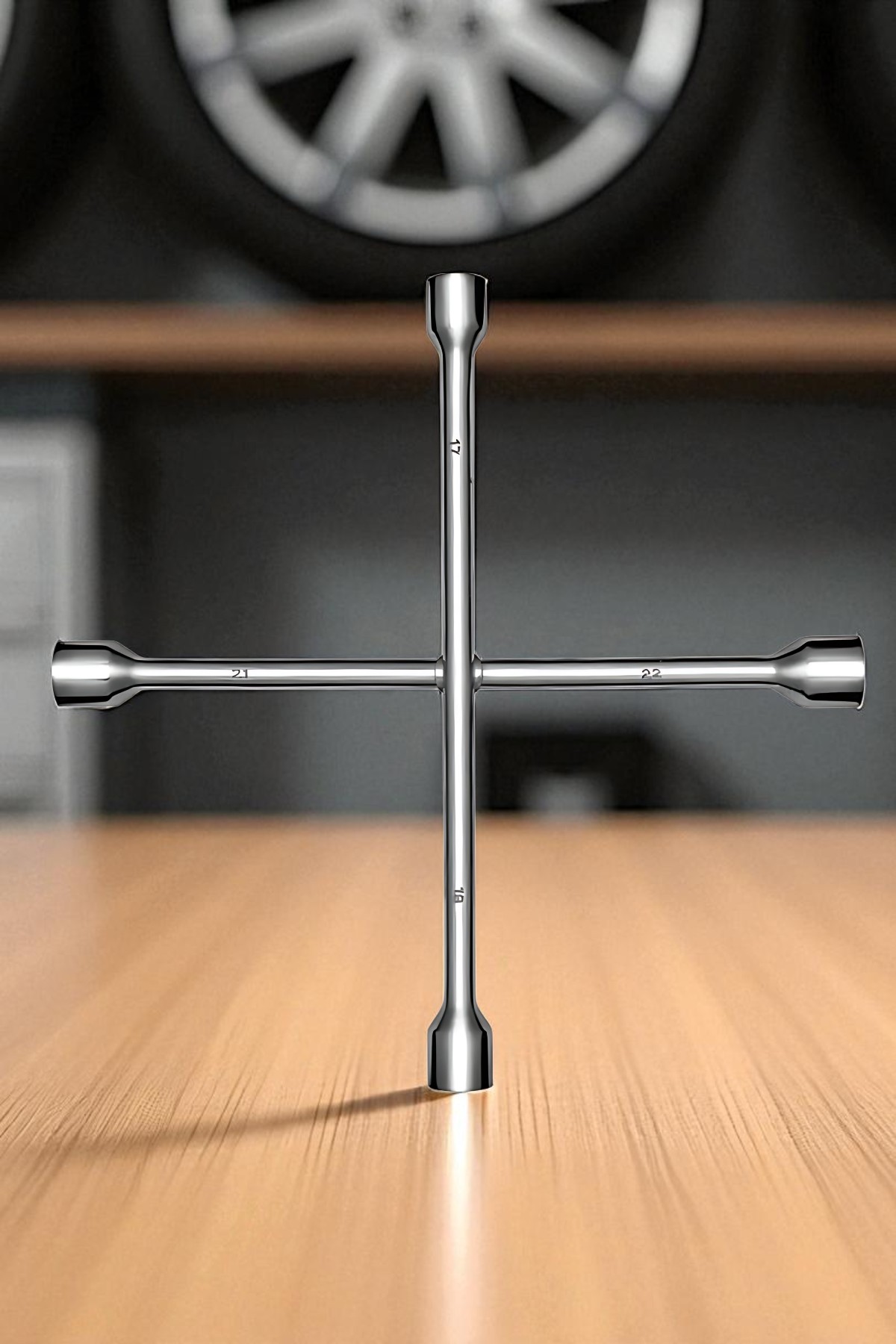 Bijon Anahtarı 4 Uçlu Çelik  Bijon Anahtarı 721893