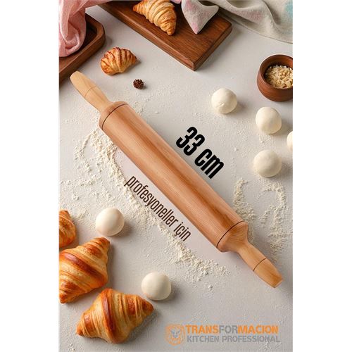 TransForMacion Ahşap Merdane Hamur Açma Merdanesi - 33 cm Küçük Mutfak Merdanesi 721901
