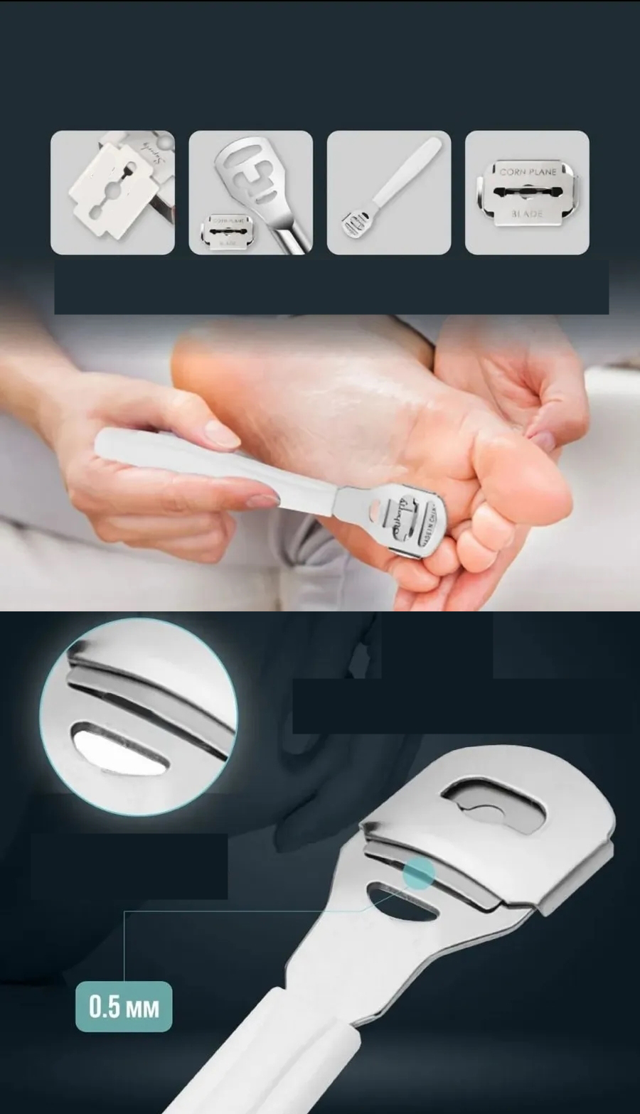 Raspa Aleti - Jiletli Ayak Topuk Törpüsü 2 adet Solingen Profesyonel 721900