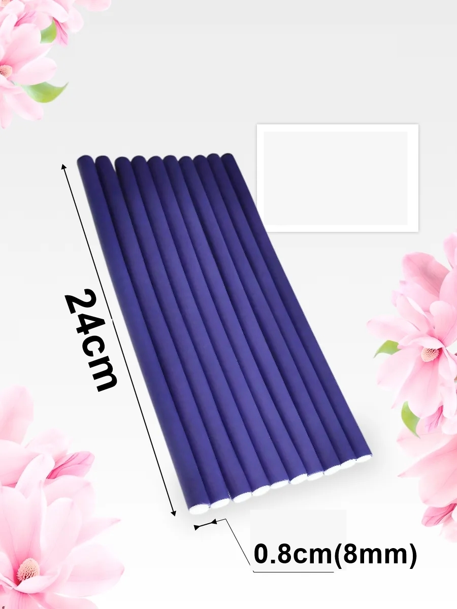 Sosis Latex Bigudi - Isısız Saç Bigudisi - 10 Adet 8 mm 721913