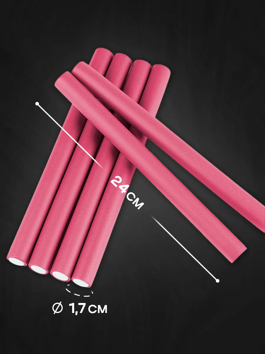 Sosis Latex Bigudi - Isısız Saç Bigudisi 8 ve 18 mm 20 Adet 721916