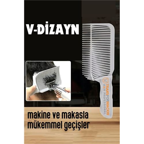 Transformacion Kuaför Berber V Dizayn Kavisli Kontur Kesim Tarağı 721919