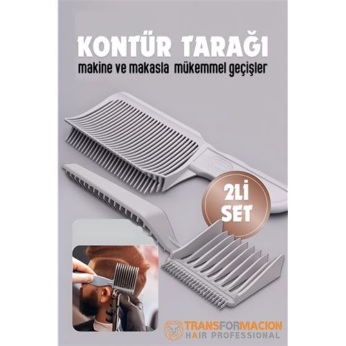 Transformacion Kuaför Berber Kavisli Kontur Kesim Tarağı 2 li SET 721920