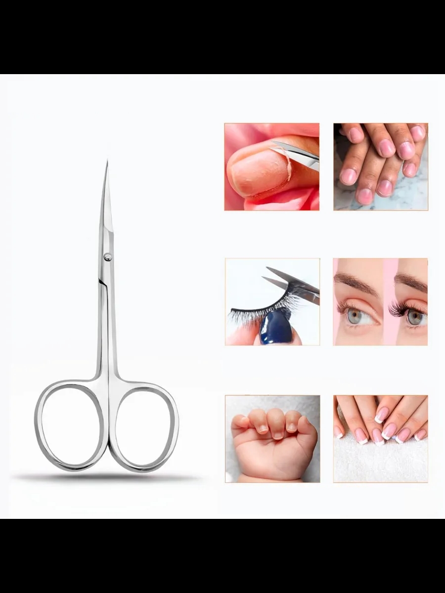 Tırnak Et Temizleme Makası - EĞİK UÇLU Kütikül Makası- Et Pensi Profesyonel Cerrahi Çelik 721924