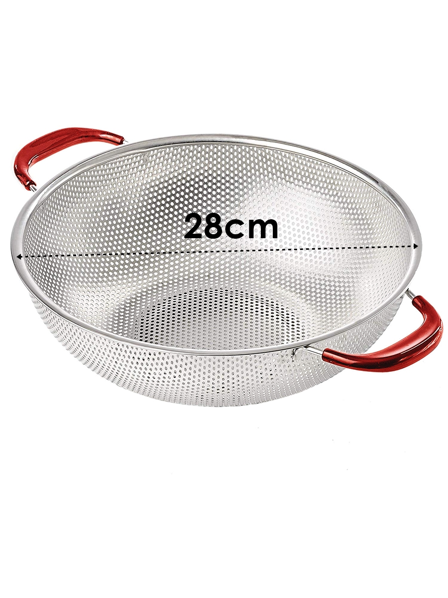 28 CM Kevgir Yuvarlak Süzgeç Profesyonel 304 Paslanmaz Çelik 721934